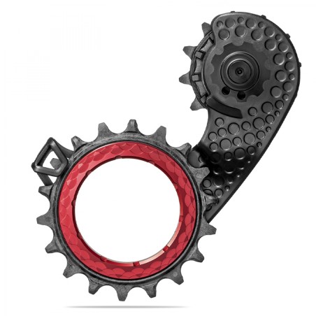 CHAPE DÉRAILLEUR ABS.BLACK HOLLOWCAGE SHIMANO 8100 CARB.ROUG - TCRCAGEU81/BK-RD - 5110846005246