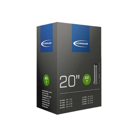 CHAMBRE AIR VTT 20X1.50/2.40 VS SCHWALBE AV7 VALVE ALU 40MM (VRAC)