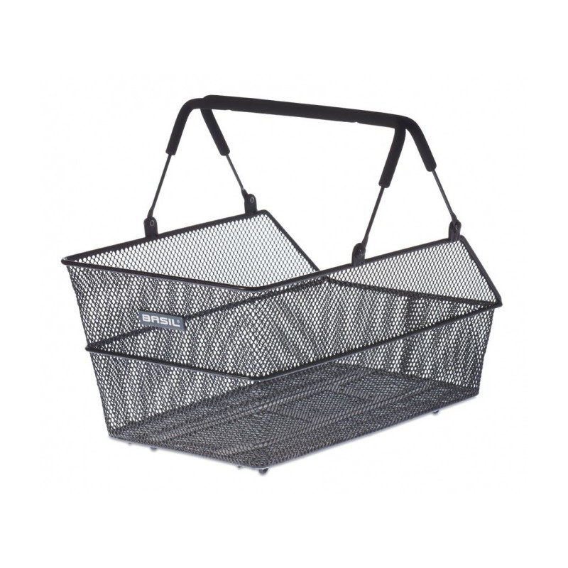 PANIER ARRIERE ACIER NID ABEILLE BASIL CENTO NOIR COMPATIBLE SYSTEME MIK