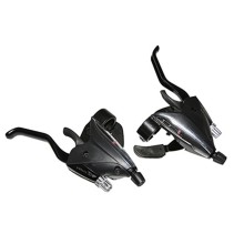 LEVIER-MANETTE VTT P2R 3x7V. NOIR ALU AZERA POUR FREIN V-BRAKE COMPATIBLE SHIMANO