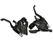 LEVIER-MANETTE VTT P2R 3x8V. NOIR ALU POUR FREIN V-BRAKE COMPATIBLE SHIMANO