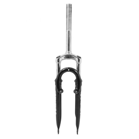 FOURCHE VTT 26 " M-W A SUSPENSION ACIER RESSORT-ELASTOMERE POUR V-BRAKE ET DISC NOIR DEB. 50mm PIVOT (230-100mm) FILETE