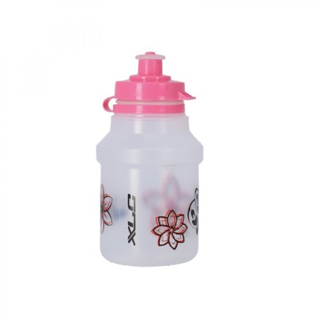 XLC WB-K07 BIDON ENFANT 350 ml ROSE/TRANSPARENT FLEURS - 2503231960 - 4055149356729