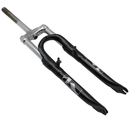 FOURCHE VTT 24 " M-W A SUSPENSION ACIER RESSORT-ELASTOMERE NOIR DEB. 50mm PIVOT (220-130MM) FILETE 1"-22,2 INTERIEUR