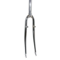 FOURCHE VTC 700X35 RIGIDE CINTREE ACIER CHROME AVEC TASSEAUX PIVOT LISSE 1''1-8-28,6 EXTERIEUR 300mm