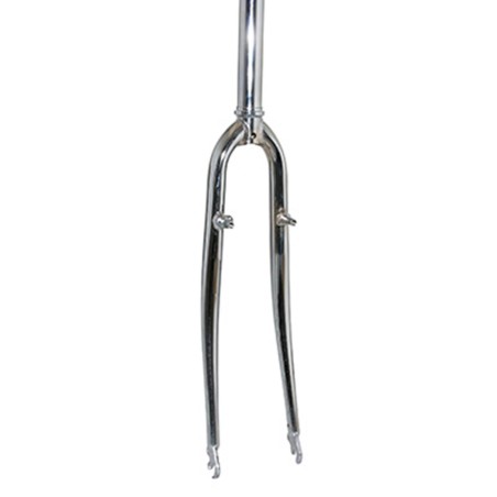 FOURCHE VTC 700X35 RIGIDE CINTREE ACIER CHROME AVEC TASSEAUX PIVOT LISSE 1''1-8-28,6 EXTERIEUR 300mm