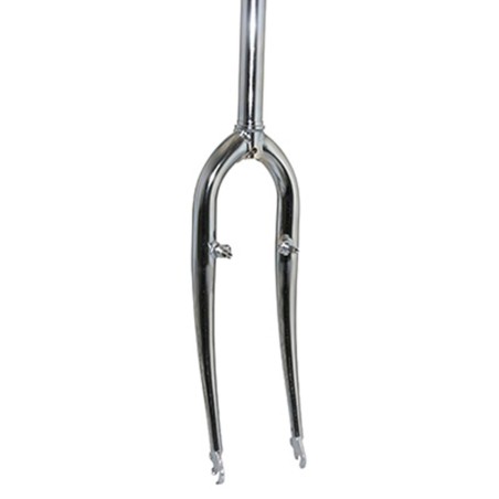 FOURCHE VTT 26'' RIGIDE CINTREE ACIER CHROME AVEC TASSEAUX PIVOT LISSE 250mm 1''1-8 - 28,6mm EXTERIEUR