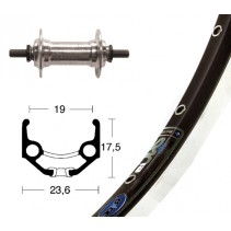 R.AV.28x1.75 WINORA RIGIDE ZAC 19 AXE 36 TROUS 100 NR/ARG - 2147543000 - 4032191828930