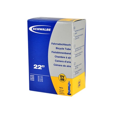 CHAMBRE A AIR VELO SCHWALBE DV8B 22", VALVE DUNLOP