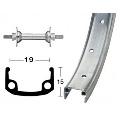 ROUE AV.ROLAND 12  1/2 x1.75 ALU 16 TR.V.8.5mm MOYEU ACIER A - 801178 - 4032191046884