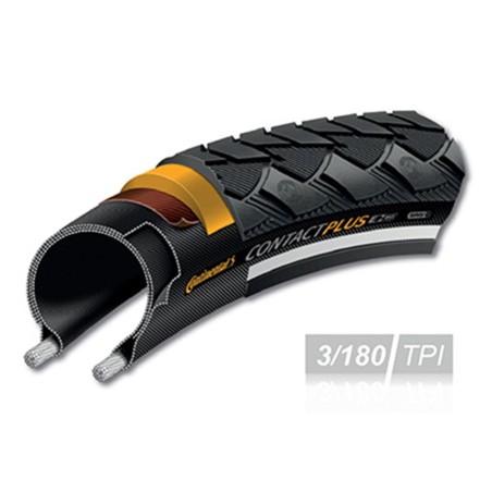 Pneu vtc - vae urbain 700 x 37 Continental contact plus noir tr ,(37-622) renfort 5mm homologue vae e50 flanc reflex