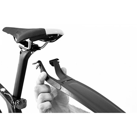 GARDE BOUE VTT AR 16'' à 29" POLISPORT S-MUD NOIR (SUR RAIL DE SELLE) LONGUEUR 460MM