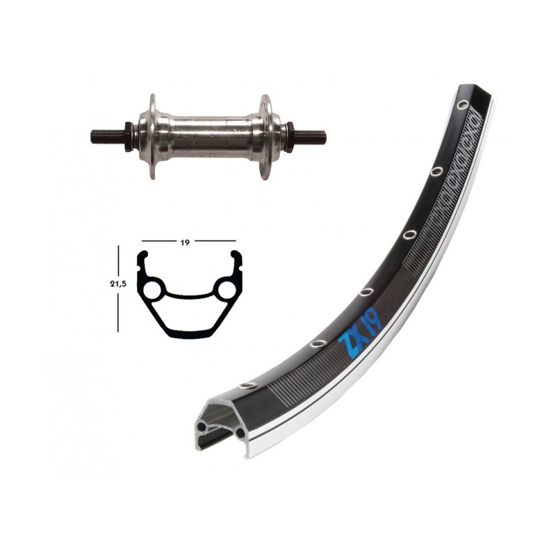 ROUE AVANT 28x1.75 WINO.EXAL ZX 19 36TR. AXE A/VIS 100 NR/AR - 2149980100 - 4032191353531