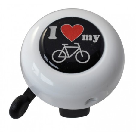 SONNETTE REICH MOTIF I LOVE MY BIKE 55 MM BLANC