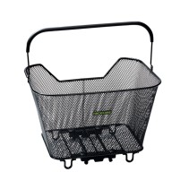 PANIER ARRIERE FIL ACIER RACKTIME BASK IT NOIR AVEC ANSE SUR PORTE BAGAGE (43x29x31 cm) - COMPATIBLE SYSTEME RACKTIME SNAP-IT