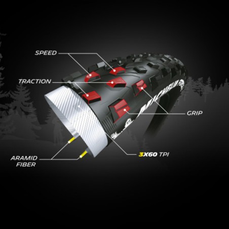 PNEU  MICHELIN 26X2.10 FORCE XC NOIR TUBELESS