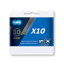 CHAÎNE KMC X10 1/2x11/128 116 MAILLONS 10V GRIS (25U) - WPX10G116 - 4715575882789