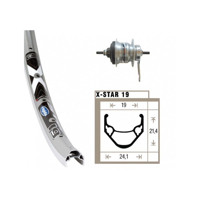 RO.ARR.24x1.75 WINORA X-STAR 19 36 TR. RÉTROPED.SH.128 7V.AR - 2142036900 - 4032191722115