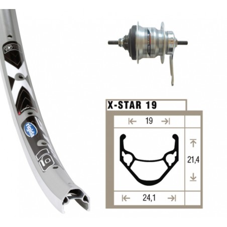 RO.ARR.24x1.75 WINORA X-STAR 19 36 TR. RÉTROPED.SH.128 7V.AR - 2142036900 - 4032191722115