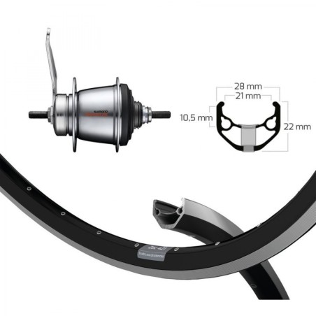 R.AR.28x1.75 WINORA RYDE ZAC 421 36TR.RÉTROPED.SHI.128 7V.NR - 2146511800 - 4055149269494