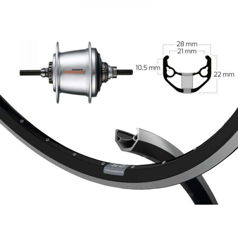RO.ARR.26x1.75 WINORA RYDE ZAC 421 36 TROUS AXE SH.130 7V NR - 2146633800 - 4055149269449