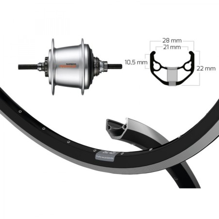 RO.ARR.26x1.75 WINORA RYDE ZAC 421 36 TROUS AXE SH.130 7V NR - 2146633800 - 4055149269449