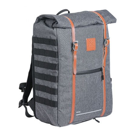 SACOCHE ARRIERE VELO LATERALE SAC A DOS ZEFAL URBAN BACKPACK GRIS 27L FIXATION SUR PORTE BAGAGE (30x45x13) - FABRIQUE EN