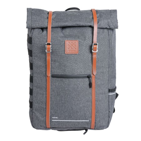 SACOCHE ARRIERE VELO LATERALE SAC A DOS ZEFAL URBAN BACKPACK GRIS 27L FIXATION SUR PORTE BAGAGE (30x45x13) - FABRIQUE EN