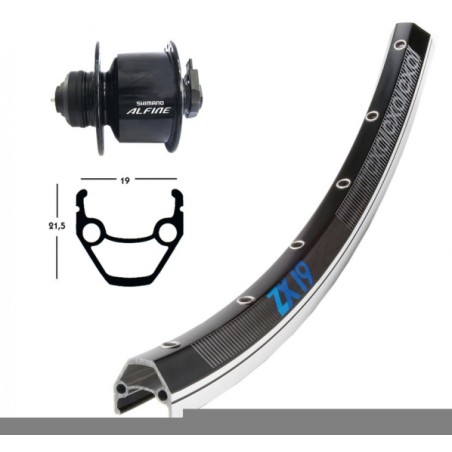 ROUE AV 26X1.75 MOY.DYN.ALFINE NR QR 36T ZX19 NOIR/ARGENT,RA - 2146064700 - 4032191777474