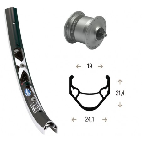ROUE AV 28X1.75DYN.MOYEU3N30 AGT.SSP 36T RIGIDA X-STAR 19 NO - 2146456600 - 4032191826592