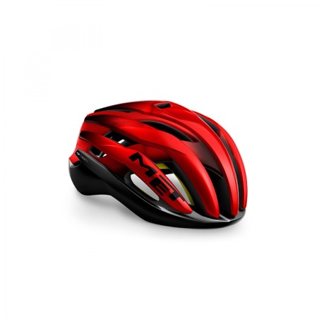 CASQUE MET TRENTA MIPS NOIR/ROUGE MÉTALLIQUE MAT BRILLANT