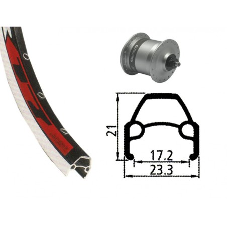 AV 28X1.75 MOYEU-DYN. DH3N31 ARG. QR 36T RODI VR 17 NOIR/ARG - 2146528200 - 4032191826905