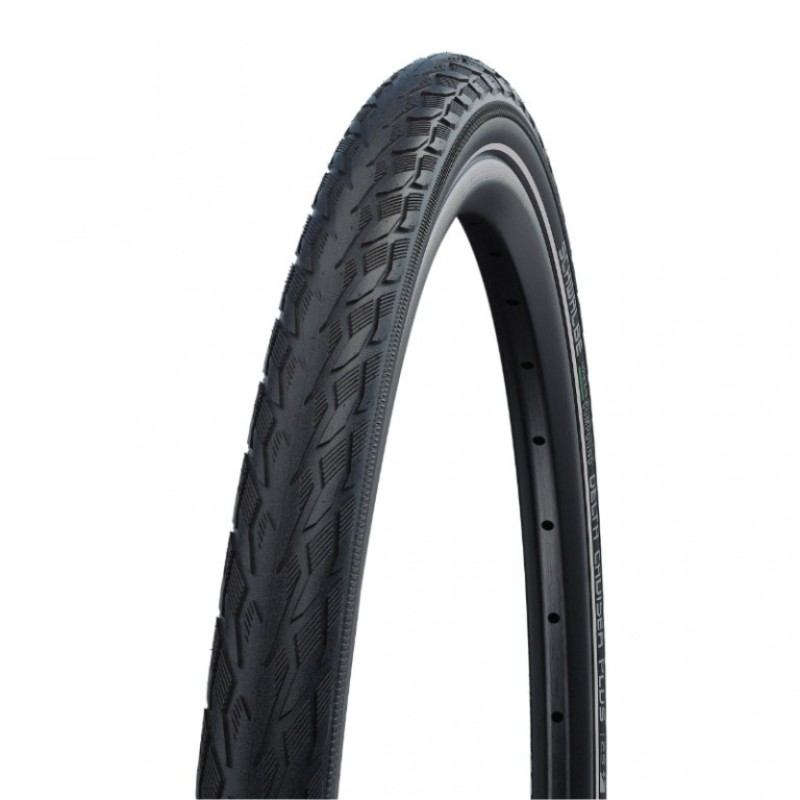 Pneu city - invalide 24 x 1 3-8 Schwalbe delta cruiser plus noir tr (37-540) renfort flanc reflex