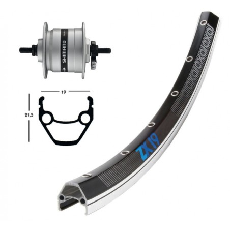 ROUEAV28X1.75MOY-DYN.DH3N31ARG.RIGIDE36T EXAL ZX 19 NOIR/ARG - 2146563100 - 4032191611570