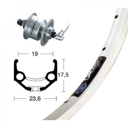 ROUE AV 28X1.75MOY-DYN DH3N72 ARG.QR 36T RIGIDA ZAC 19  ARGE - 2147521200 - 4032191828909