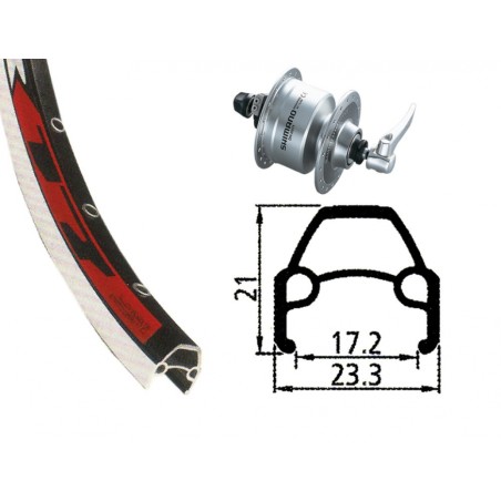 AV 28X1.75 MOYEU DYN. DH3N72 ARG. QR 36T RODI VR 17 NOIR/ARG - 2146528300 - 4032191826912