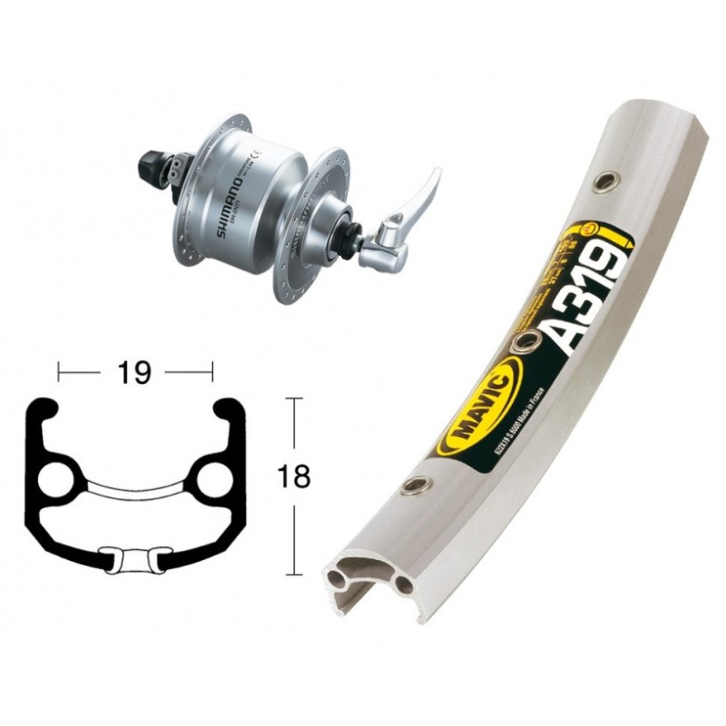 ROUE AV 28X1.75MOYEU DY.DH3N72ARG.SSP36L MAVIC A319 ARGENT R - 2146710200 - 4032191886718