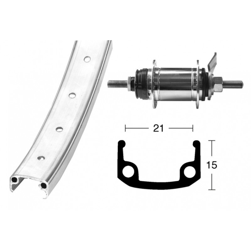 ROUE ARR. 26x1.90 WINORA RÉTROPEDALAGE 36 TR.SHI.109 1V.ARG. - 2142061300 - 4032191745152