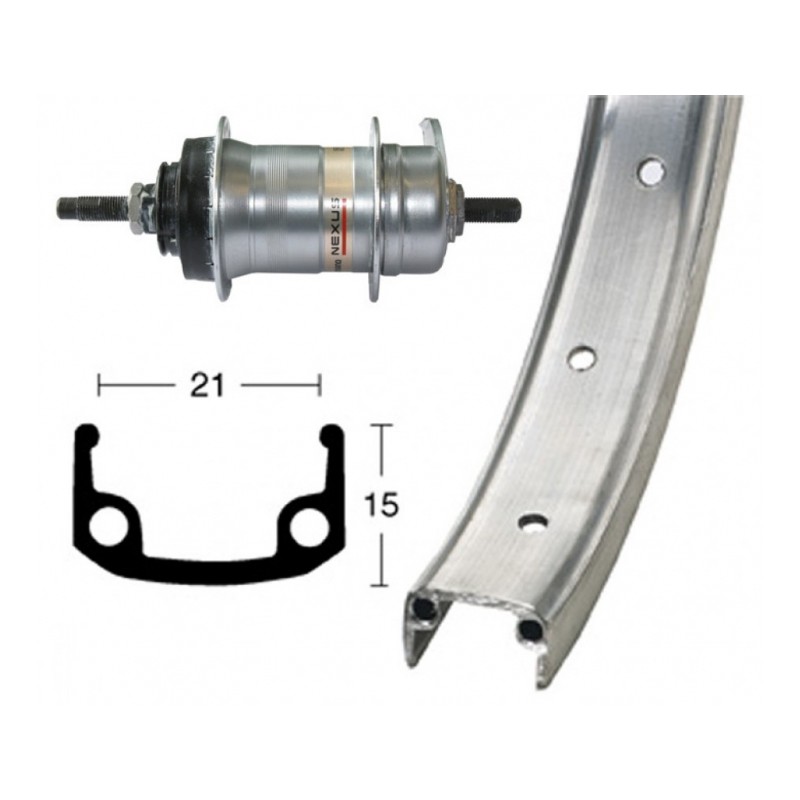 ROUE ARR.26x1.90 WINORA RÉTROPEDALAGE 36 TR.SHI.120 3V.ARG. - 2142061500 - 4032191778129