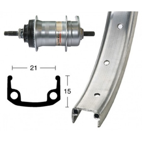 ROUE ARR.26x1.90 WINORA RÉTROPEDALAGE 36 TR.SHI.120 3V.ARG. - 2142061500 - 4032191778129