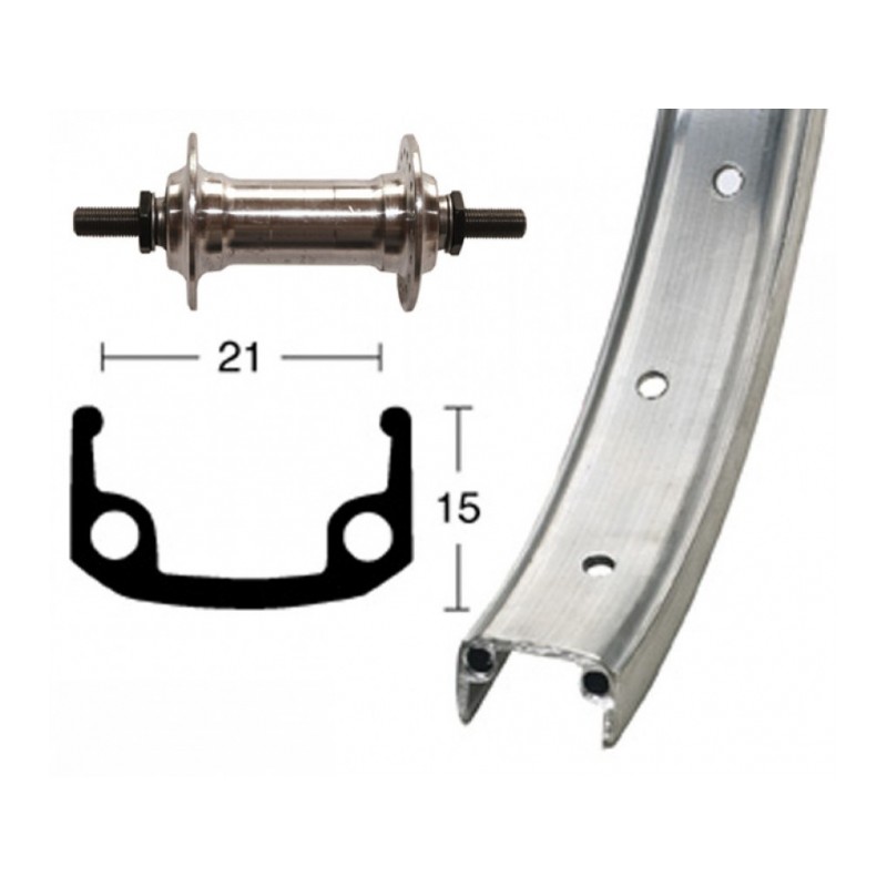 ROUE AVANT 26x1.90 WINORA 36 TROUS AXE A/VIS 100mm ARG.MATE - 2142069000 - 4032191047249