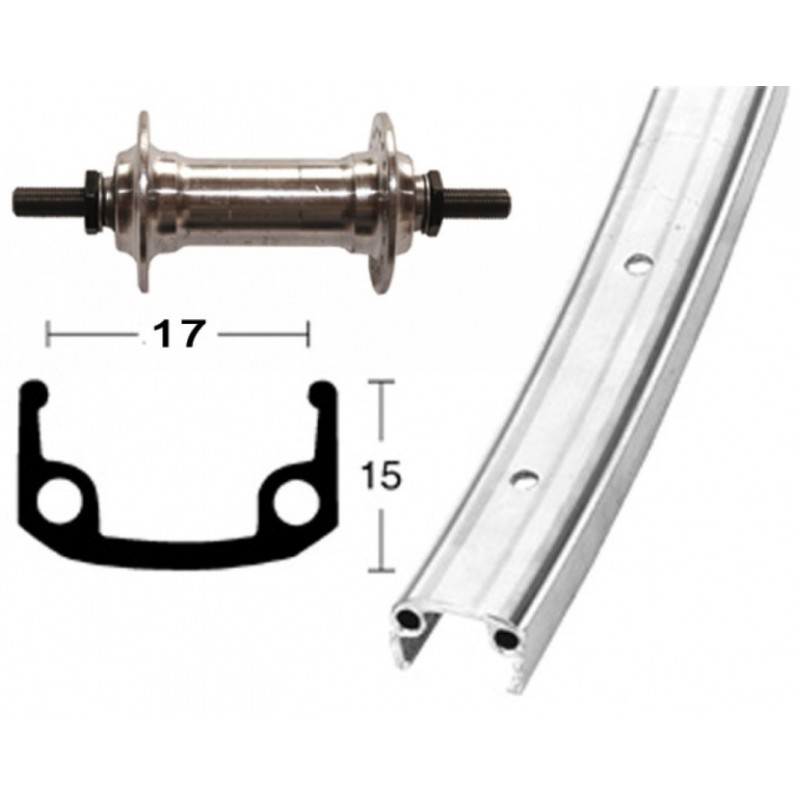 ROUE AVANT 27x1 1/4 WINORA 36 TROUS AXE A/VIS 100mm ARG.MAT - 2142070000 - 4032191047263