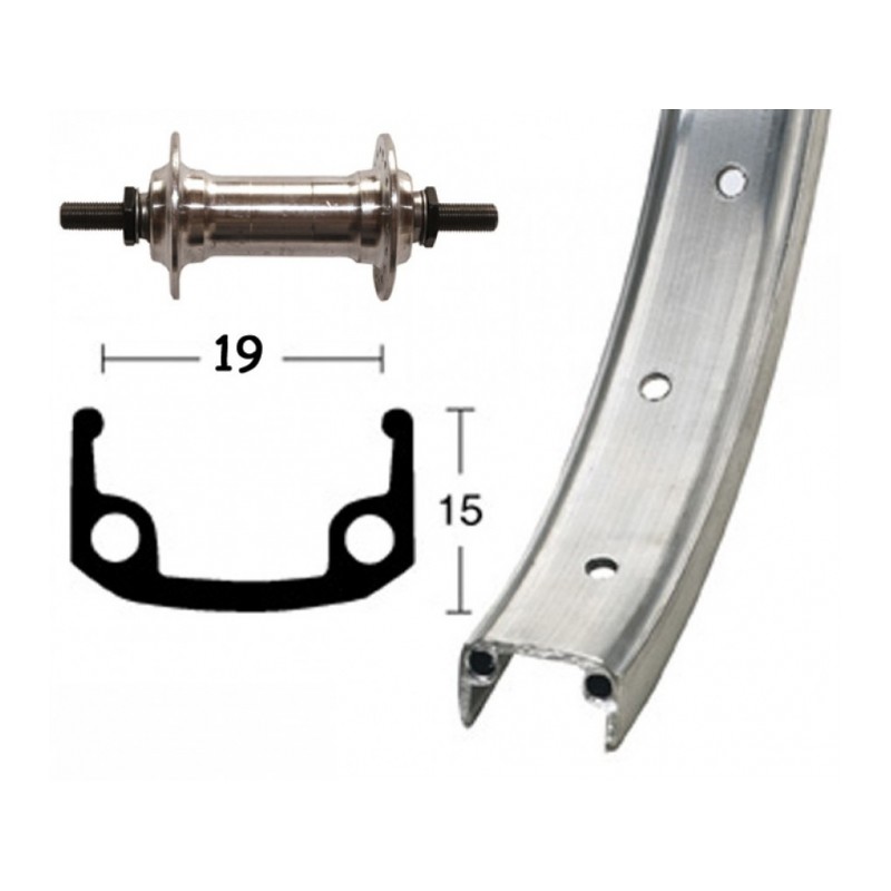 ROUE AVANT 28x1 3/8 WINORA 36 TROUS AXE A/VIS 100mm ARG.MAT - 2142080000 - 4032191047287