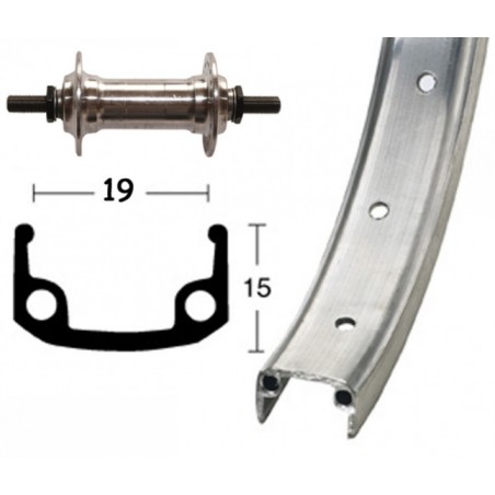 ROUE AVANT 28x1 3/8 WINORA 36 TROUS AXE A/VIS 100mm ARG.MAT - 2142080000 - 4032191047287