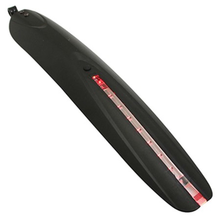 GARDE BOUE VTT ARRIERE 26" COMPATIBLE 27.5" RESINE NOIR AVEC ECLAIRAGE FIXATION TIGE DE SELLE DOUBLE ARTICULATION (FONCTIONNE