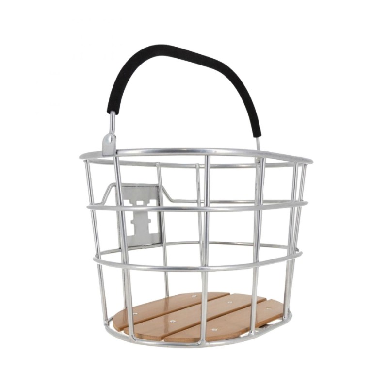 PANIER AVANT ALU HAPO-G ARGENT  (L 35cm x l 24cm x h 22cm)  -VENDU AVEC FIXATION MTS VAE - E-BIKE