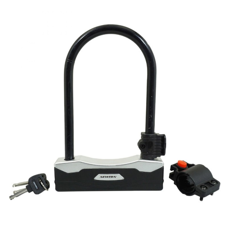 ANTIVOL VELO U NEWTON METAL D12 140x245mm AVEC CLE PLATE ACIER   SUPPORT