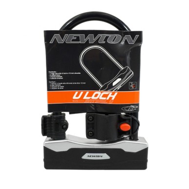 ANTIVOL VELO U NEWTON METAL D12 140x245mm AVEC CLE PLATE ACIER   SUPPORT
