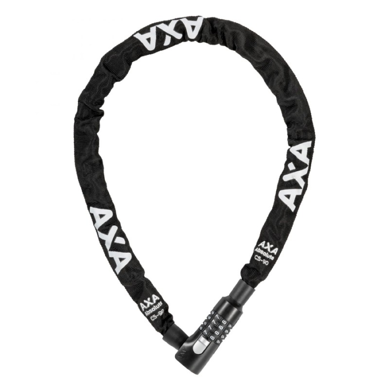 ANTIVOL VELO CHAINE A COMBINAISON AXA ABSOLUTE CODE DIAM 5mm L1.10M NOIR - SECURITE NIVEAU 9-15