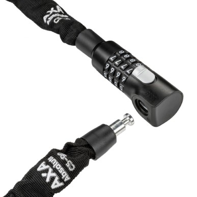 ANTIVOL VELO CHAINE A COMBINAISON AXA ABSOLUTE CODE DIAM 5mm L1.10M NOIR - SECURITE NIVEAU 9-15
